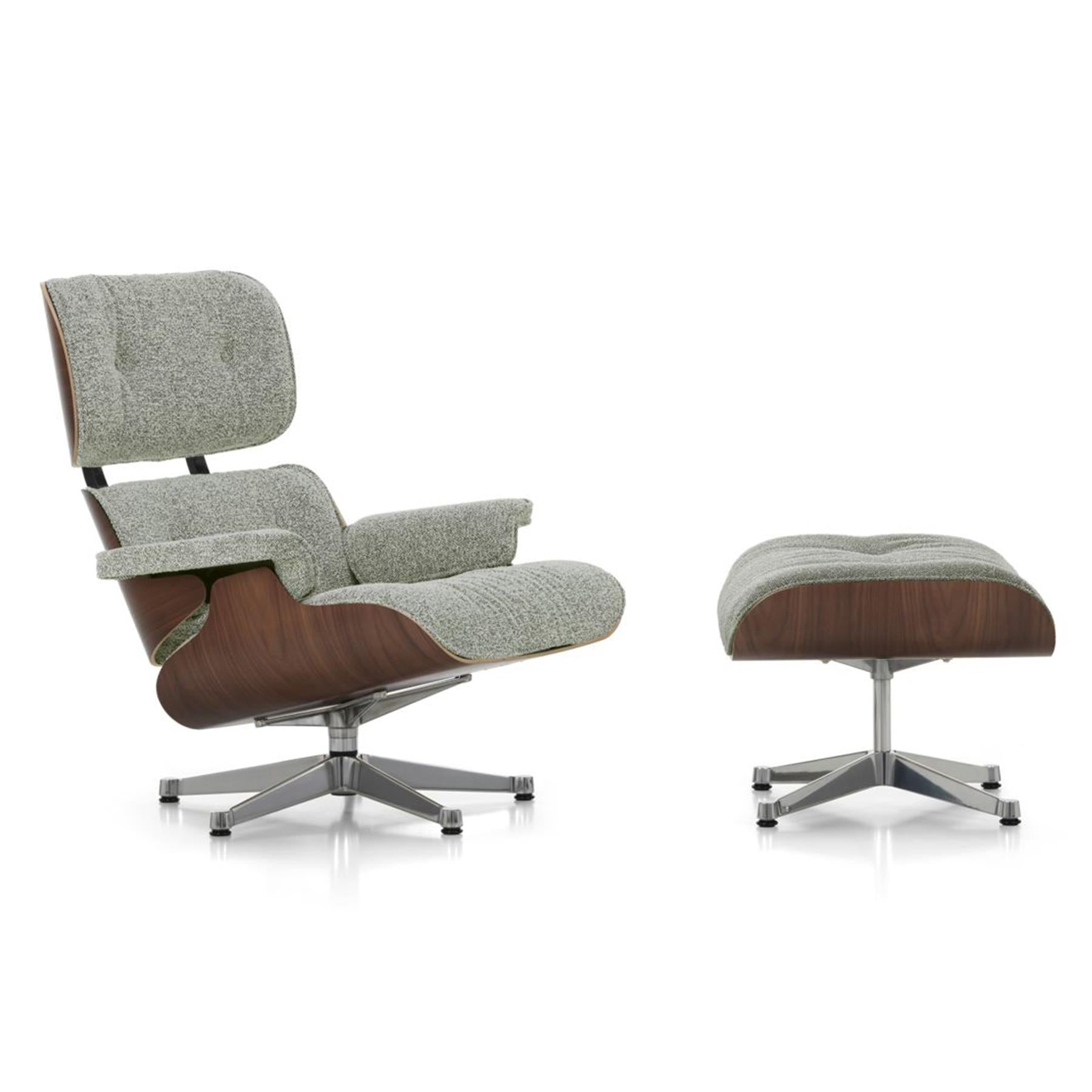 Vitra Eames Contemporary Lounge Chair and Footstool in Dark Walnut