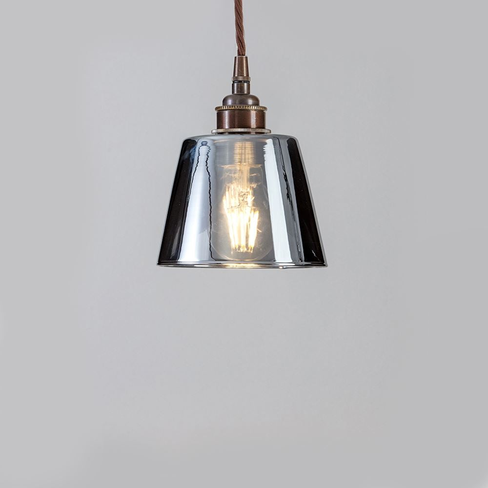 Outlet Old School Electric Tapered Blown Pendant Light : Smoked