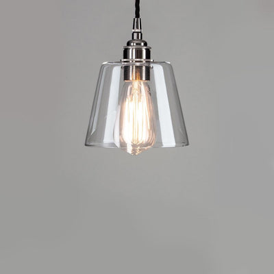 Old School Electric Tapered Blown Glass Pendant Light