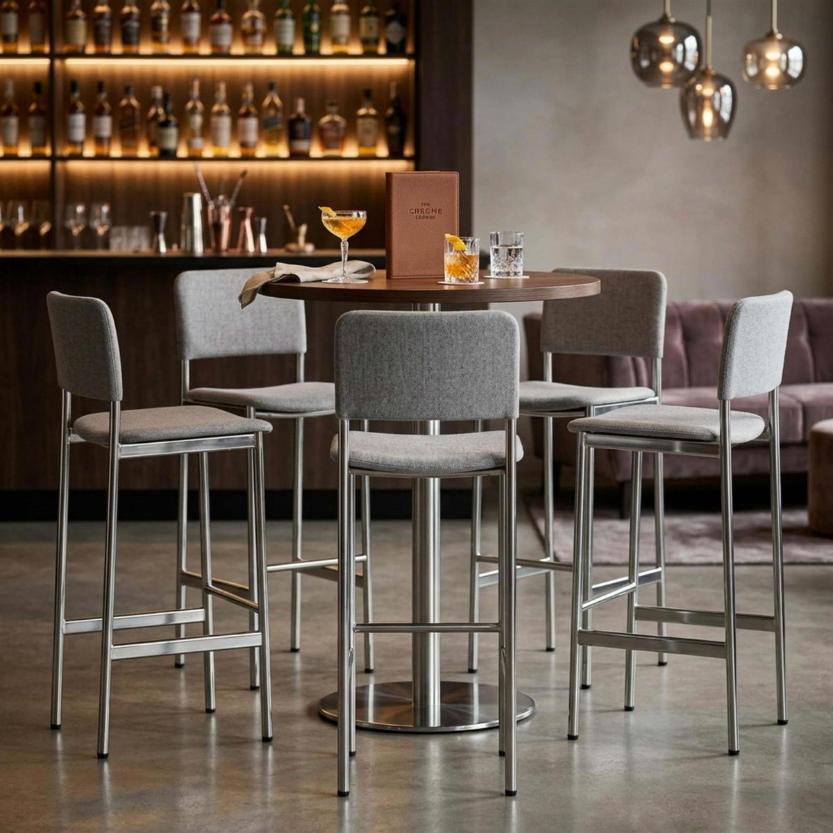 Fredericia Plan Bar Stool with Metal Legs, Fully Upholstered