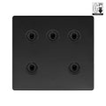 Soho Lighting Camden Collection Matt Black 20A 5 Gang Dimming Toggle Switch
