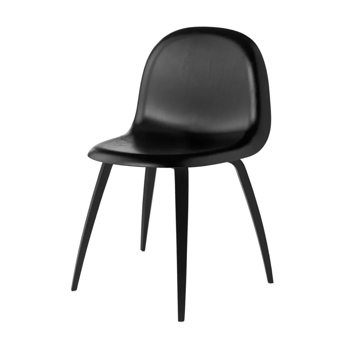 GUBI 3D Dining Chair - Wood Base with Wood Seat