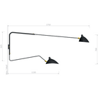 Serge Mouille Applique Pivotants 2 Rotating Arms Wall Lamp