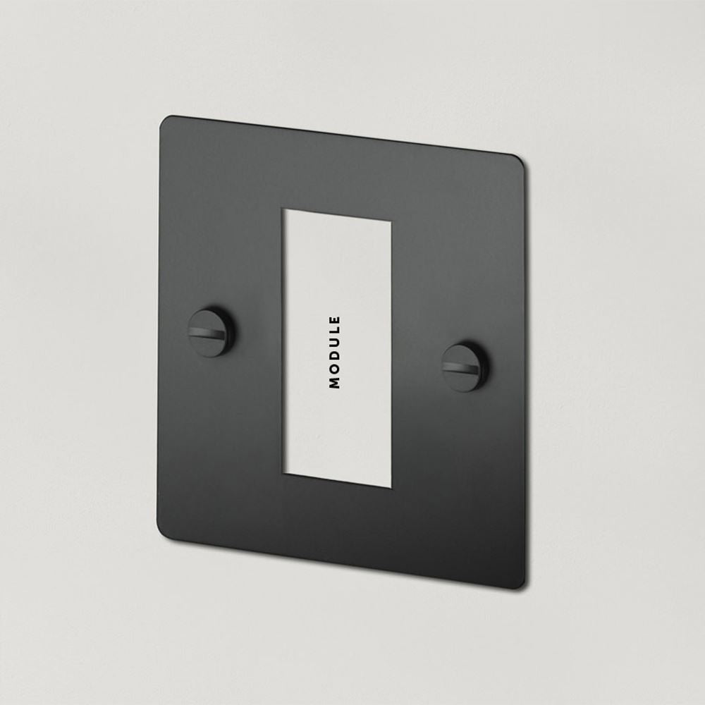 Outlet Buster + Punch 1G Sockets With Varied Inserts - 1 Mod - Black, TV, Black Insert