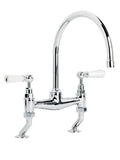 Lefroy Brooks WL1517 Classic Bridge Mixer with White Lever Handles