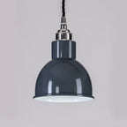 Old School Electric Churchill Pendant Light With Coloured Shade