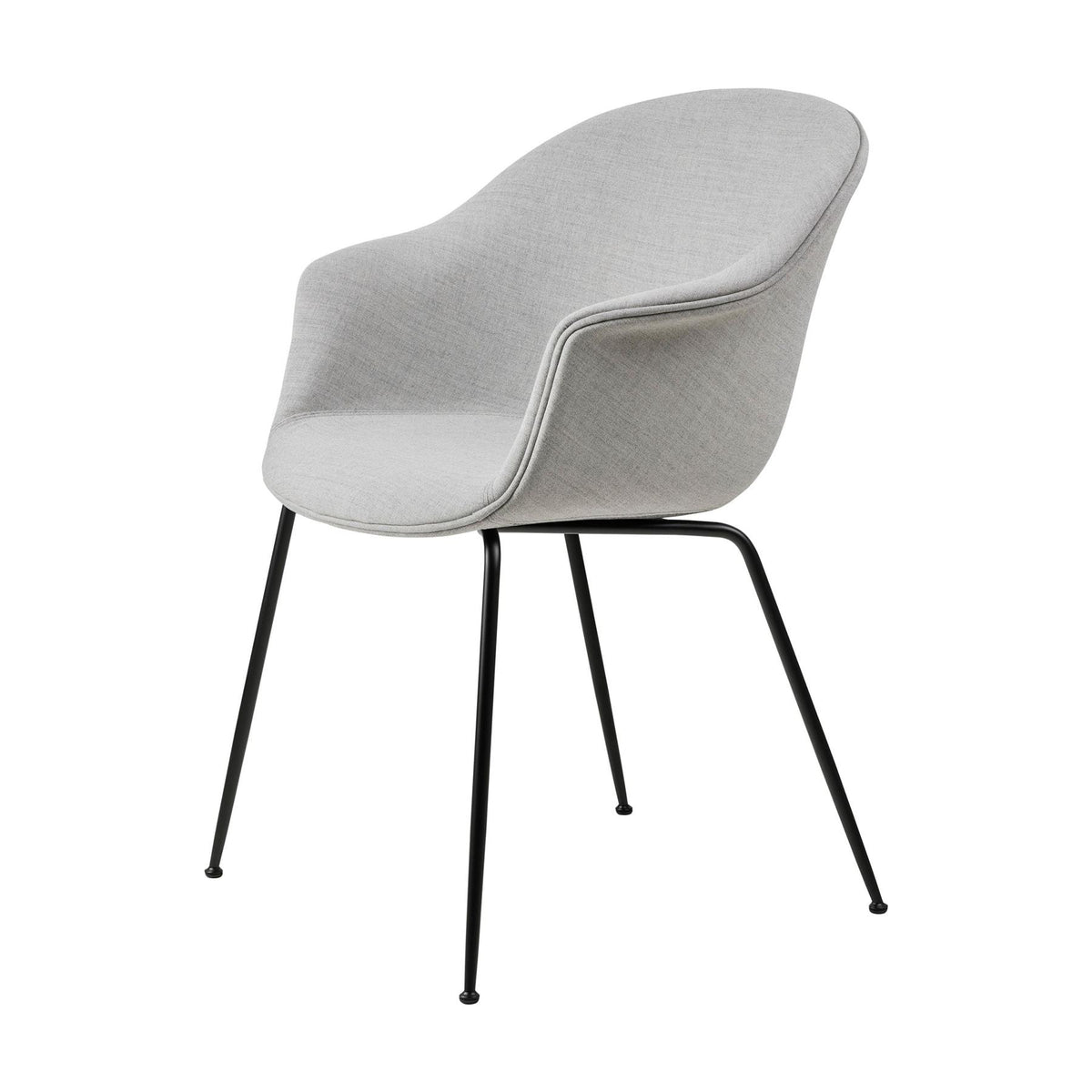 GUBI Bat Dining Chair, Fully Upholstered and Conic Base