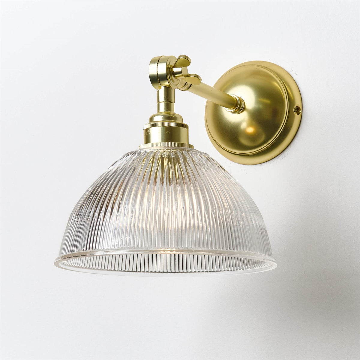 Old School Electric Prismatic Dome Wall Light : Adjustable Arm