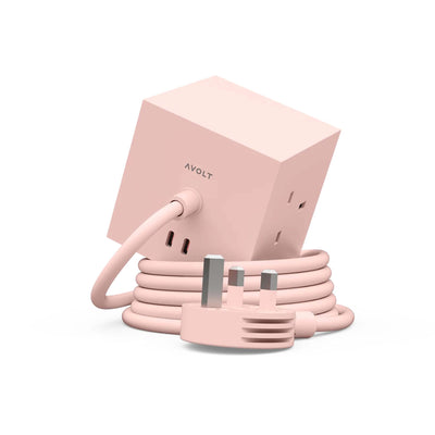 B-Stock AVOLT Square 1 Power Extension Lead  -  New Pink
