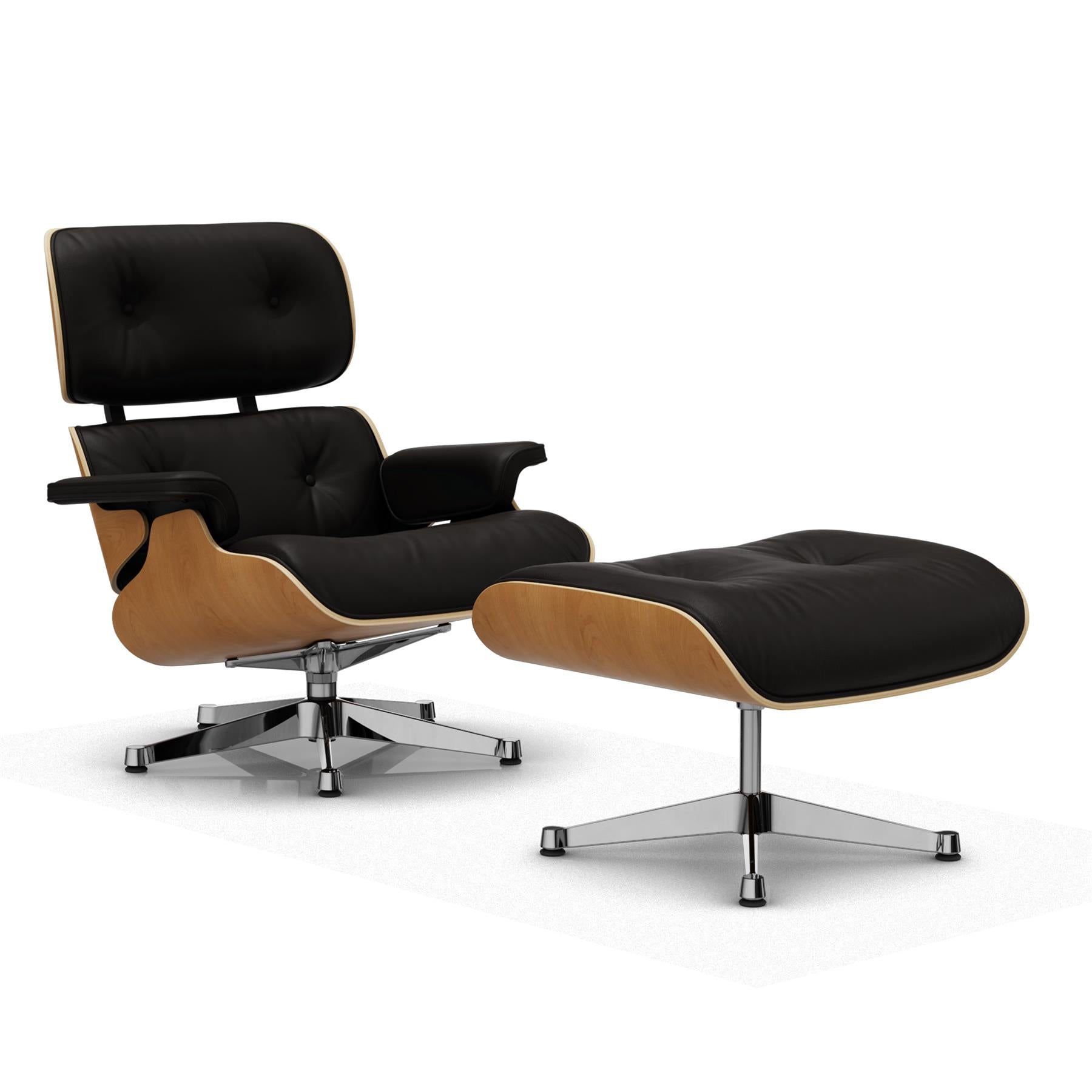 Vitra Eames Contemporary Lounge Chair and Footstool in Cherry