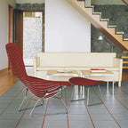 Knoll Bertoia Armchair High Back with Ottoman