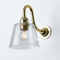 Old School Electric Tapered Wall Light : Swan Arm : Bathroom Version