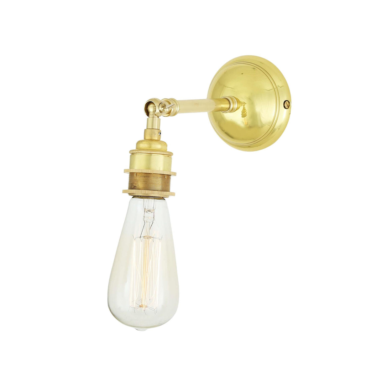 Mullan Lighting Dabb Brass Adjustable Bare Bulb Wall Light