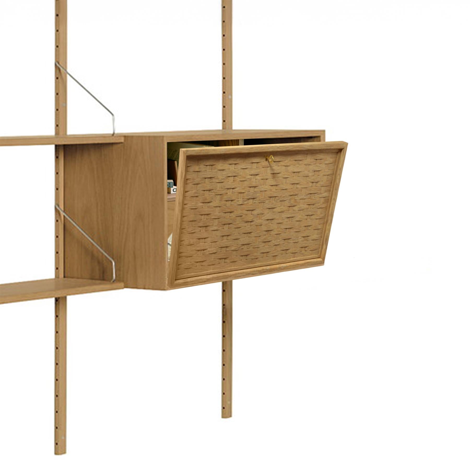 DK3 Royal 19 Cabinet with Writing Flap, Workstation & Handwoven Veneer