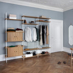 MOEBE Triple Shelving System, 2 Cabinets, 2 Open Clothes Rails