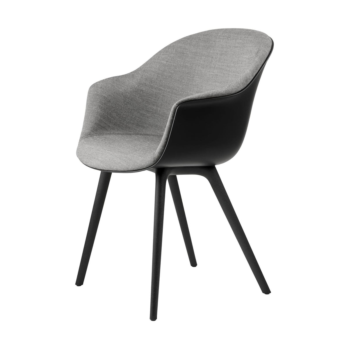 GUBI Bat Dining Chair with Front Upholstery and Plastic Legs