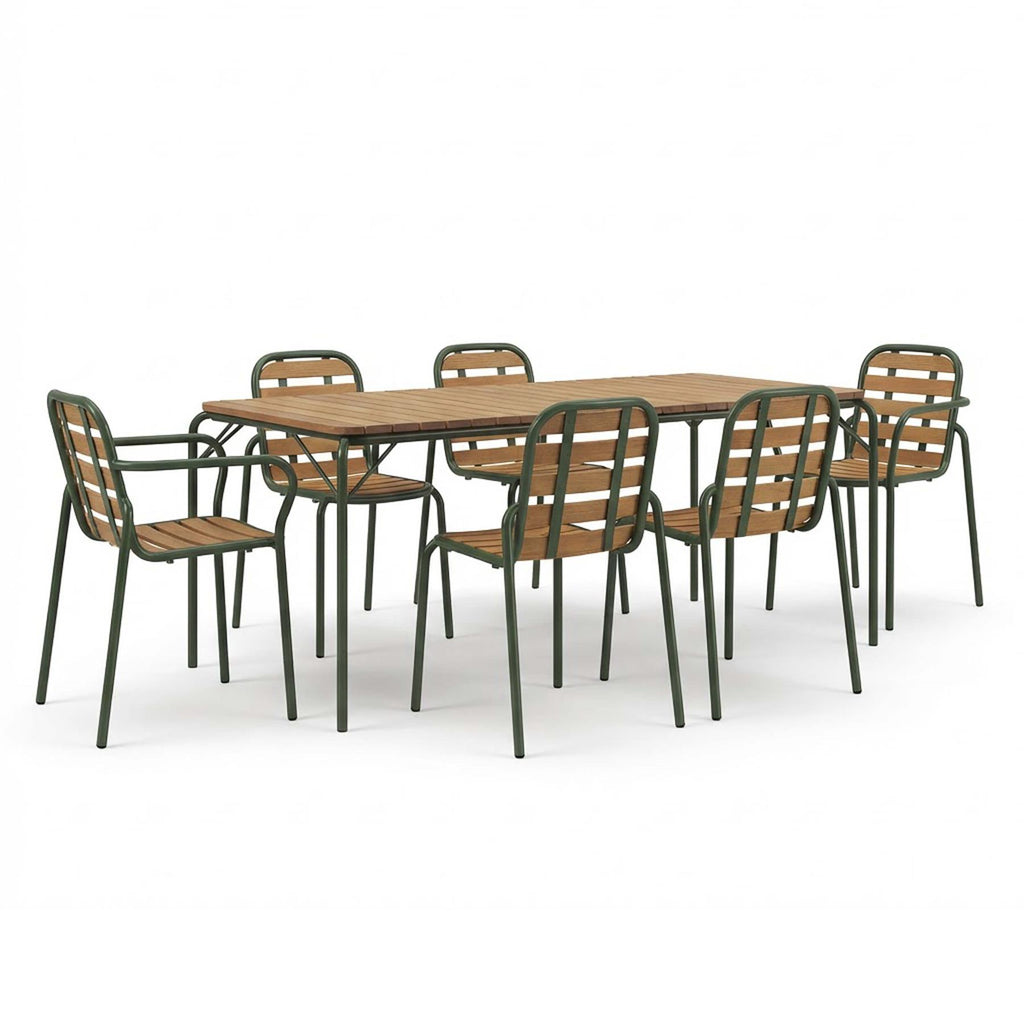 Normann Copenhagen Vig Wood Garden Dining Set - Large - Curated by Holloways of Ludlow