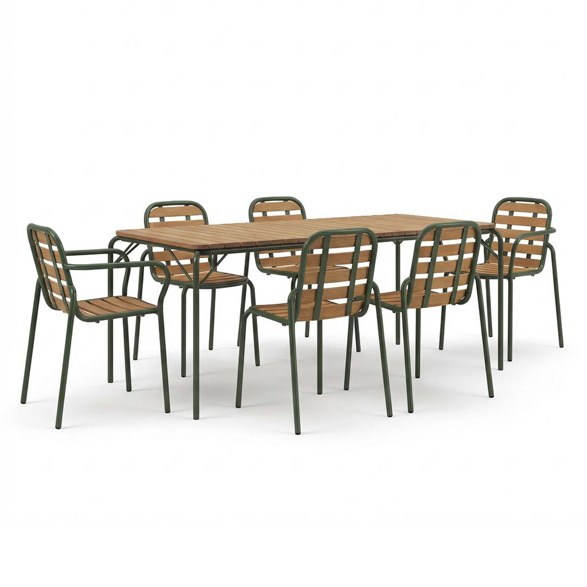 Normann Copenhagen Vig Wood Garden Dining Set - Large - Curated by Holloways of Ludlow