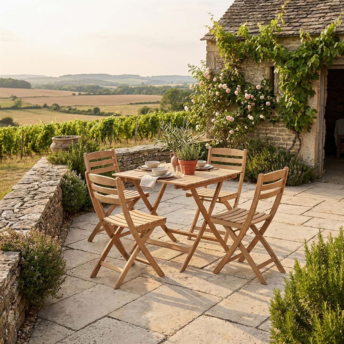 Fritz Hansen Selandia Garden Dining Set - Small - Curated by Holloways of Ludlow