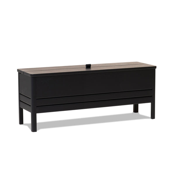 Outlet Form & Refine A Line Storage Bench 111 - Black Stained Oak
