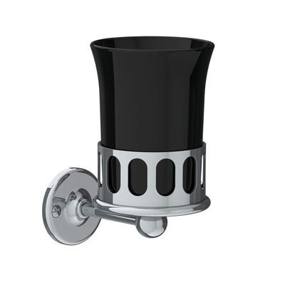 Lefroy Brooks Classic Black Fine Bone China Mug & Holder BK4502