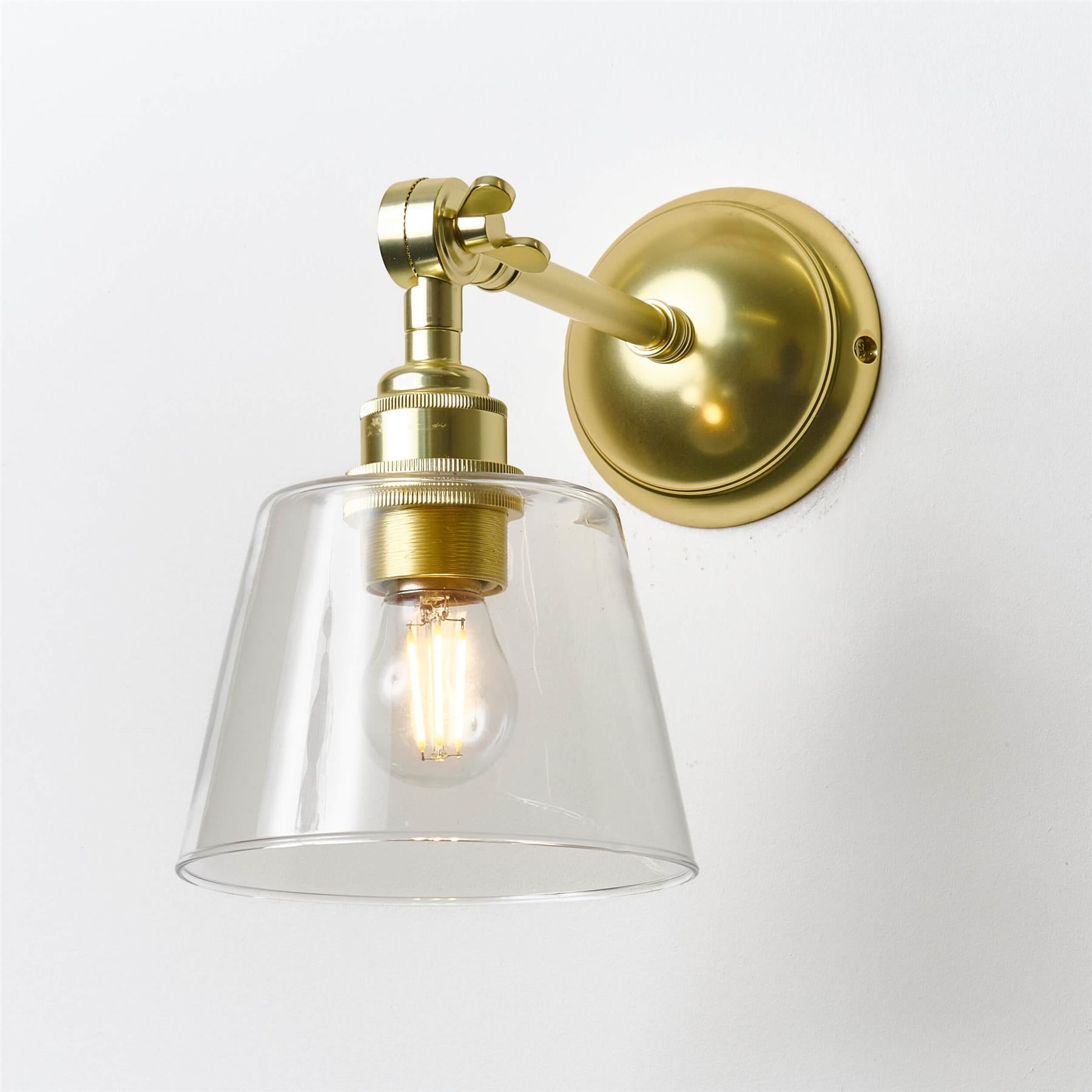 Old School Electric Tapered Blown Wall Light : Adjustable Arm