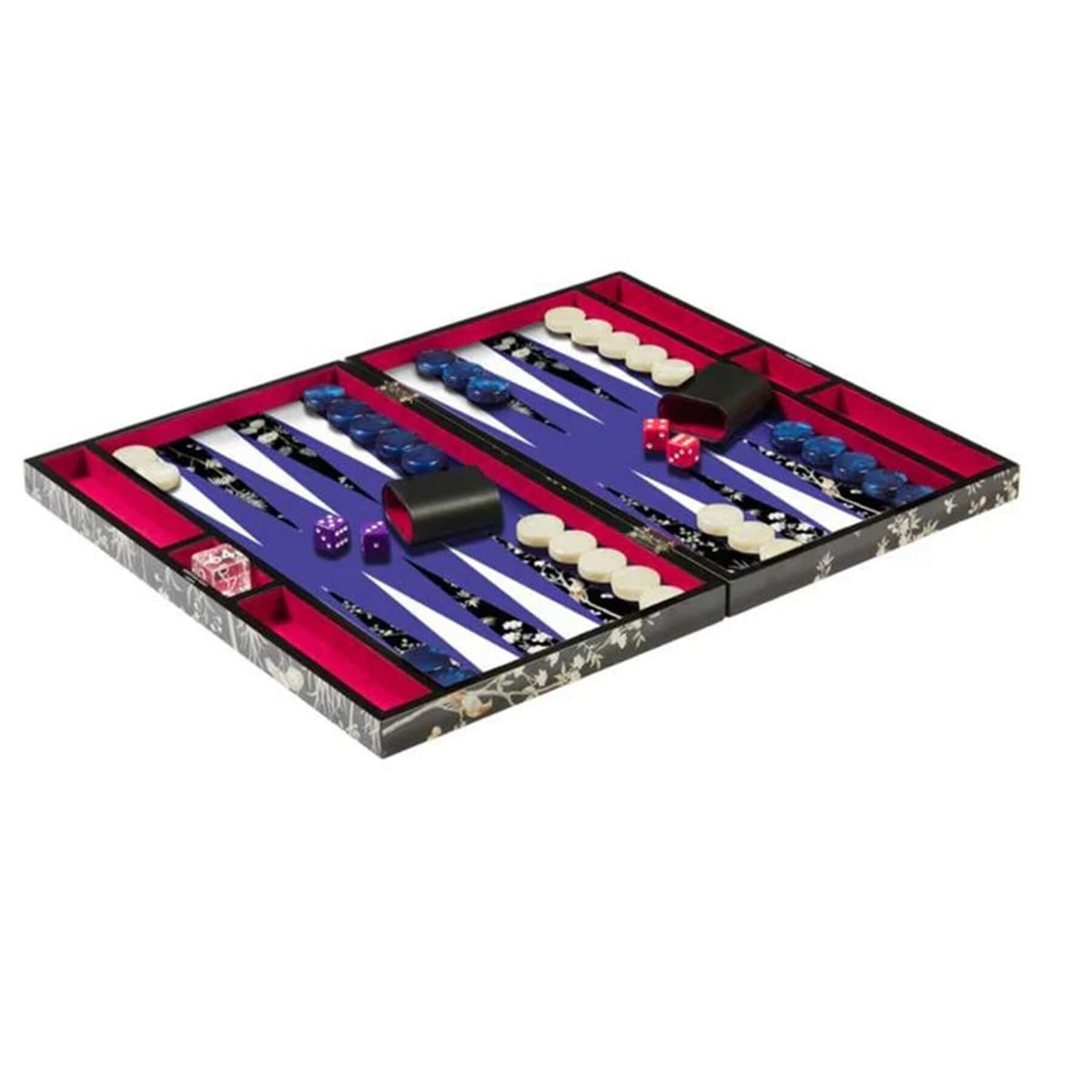 B-Stock Addison Ross Backgammon Set - Black Chinoiserie