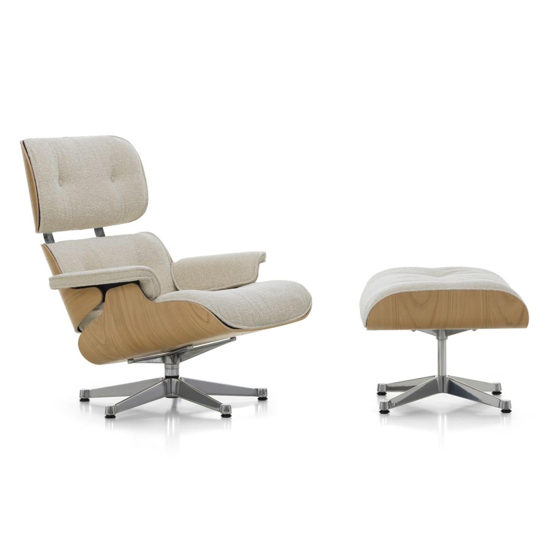 Vitra Eames Contemporary Lounge Chair and Footstool in Chestnut
