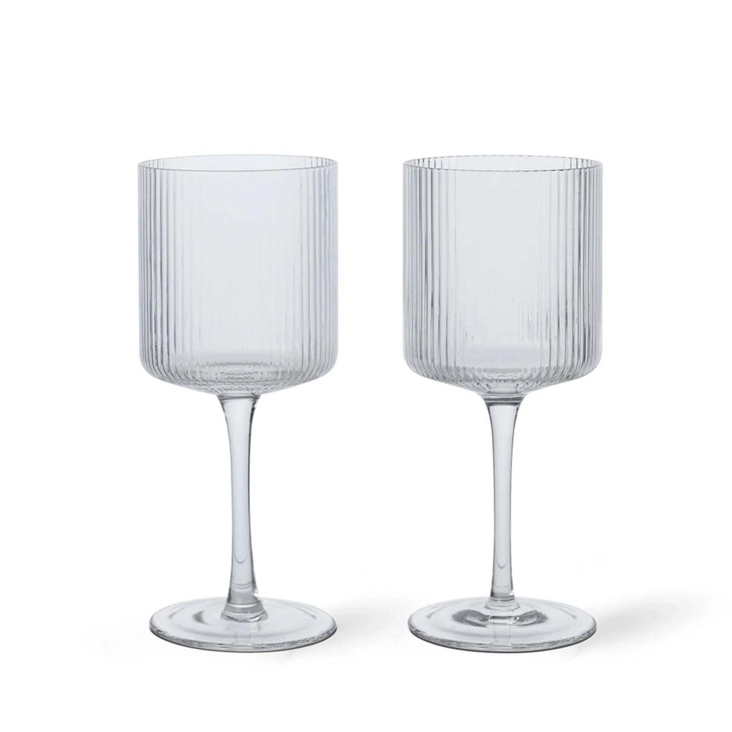 Ferm Living Ripple White Wine Glasses - Set of 2