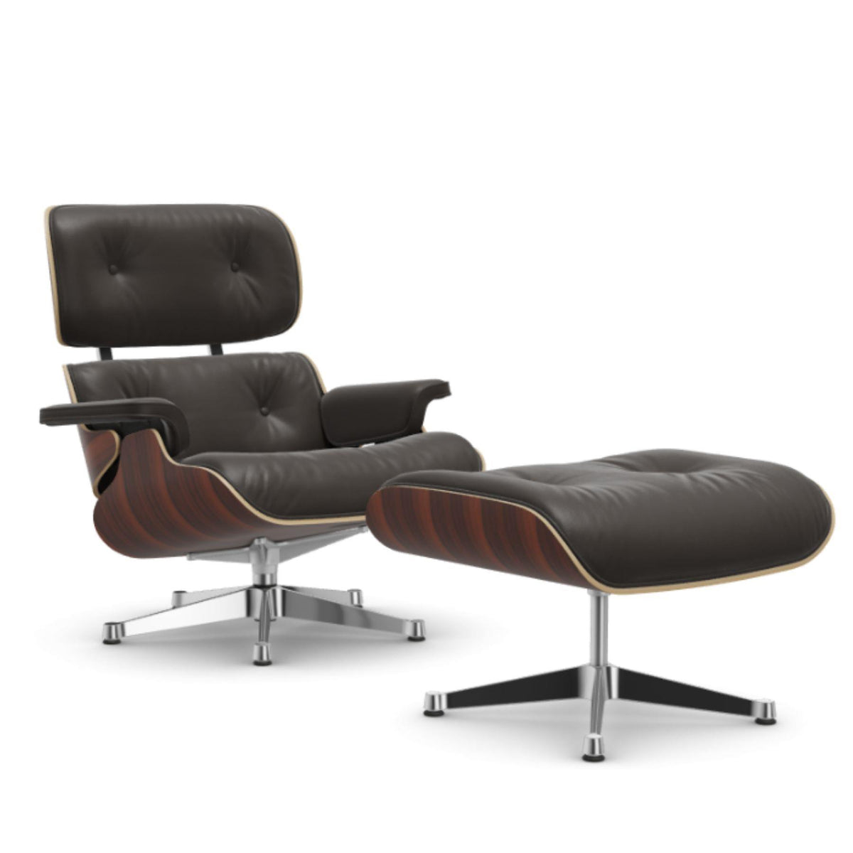 Vitra Eames Contemporary Lounge Chair and Footstool in Santos Palisander