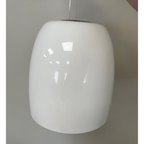 Outlet Glass Notte pendant - opal white, orange interior - S3