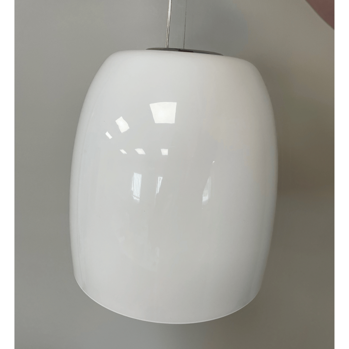 Outlet Glass Notte pendant - opal white, orange interior - S3