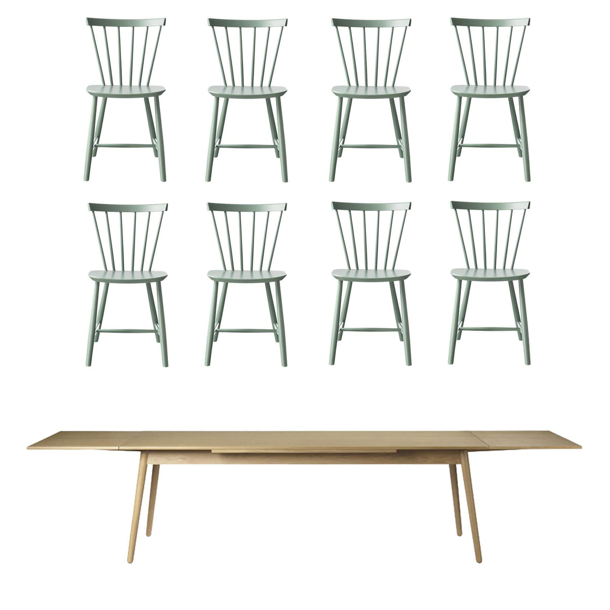 FDB Mobler Large Family Dining Table Set