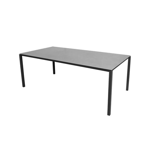 Outlet Cane-line Pure Garden Dining Table - Large, Ceramic Concrete Grey Top, Lava Grey Legs