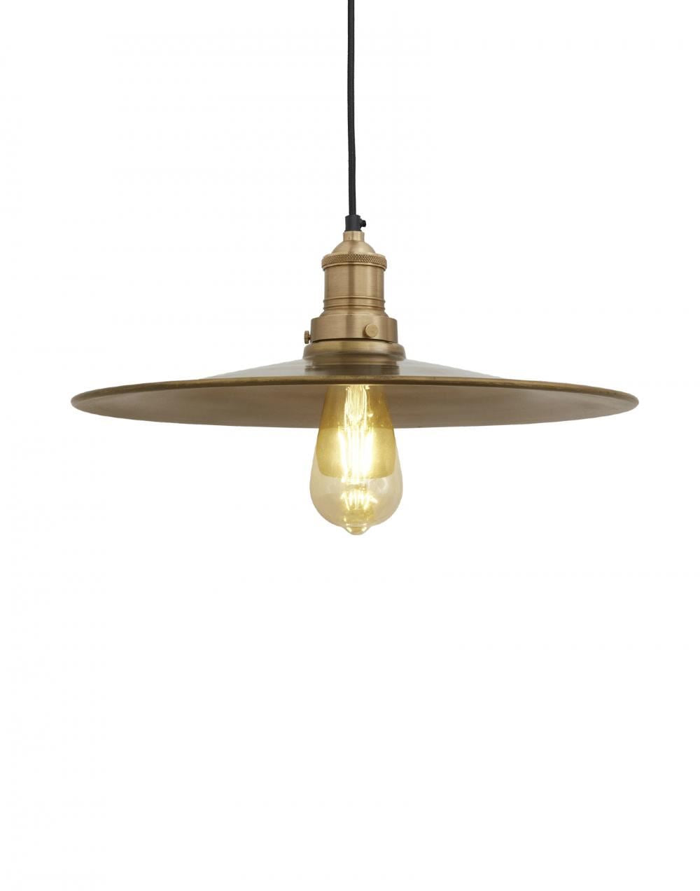 Industville Brooklyn Antique Flat Industrial Pendant Light