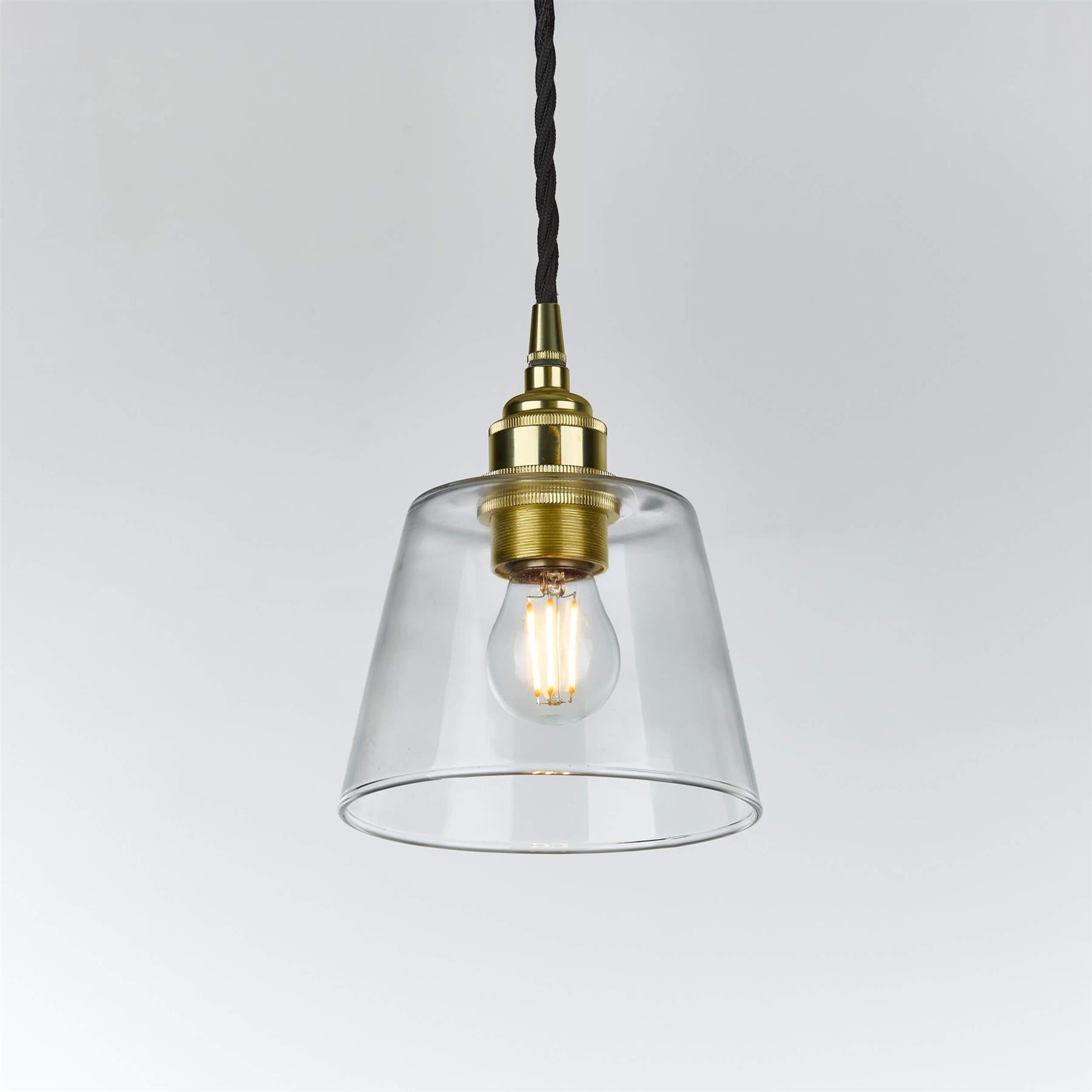 Old School Electric Tapered Blown Pendant Light