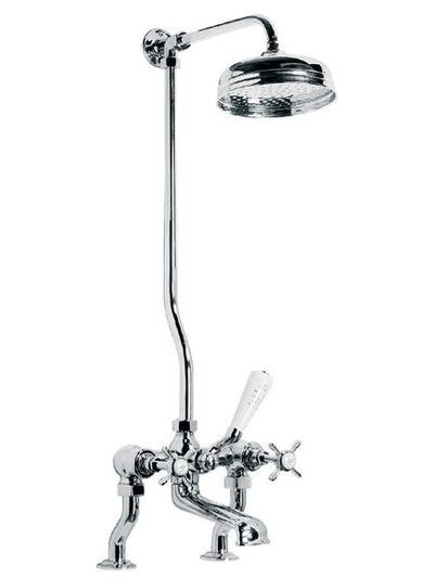 Lefroy Brooks LB1745 Classic Deck Mounted Bath Shower Mixer with Riser and 8 inch Rose