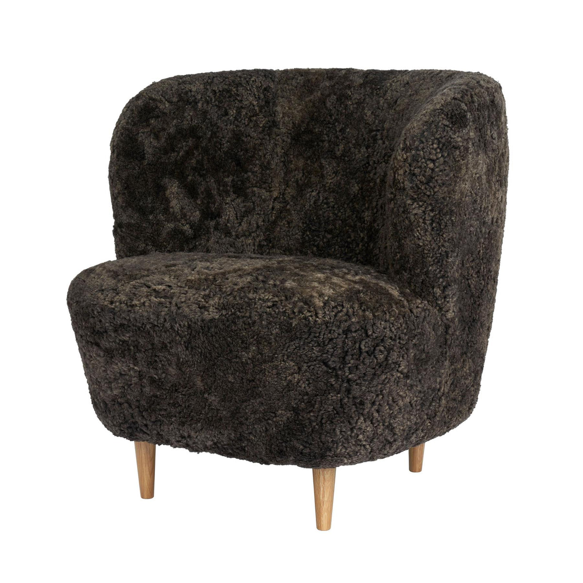 GUBI Stay Lounge Chair, Fully Upholstered in Sheepskin