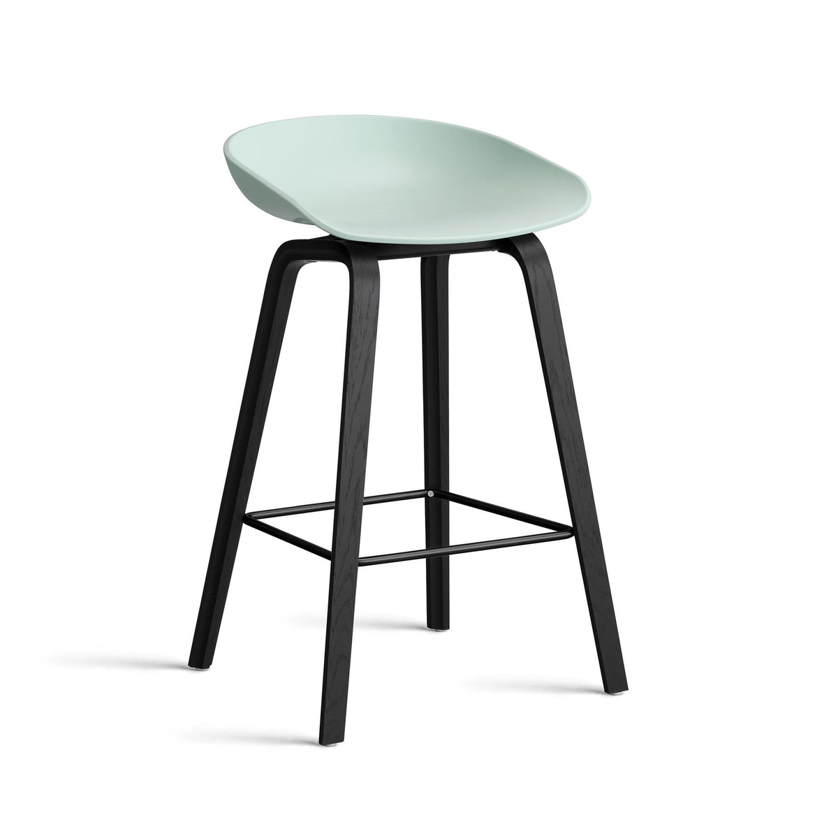 HAY About a Stool 32 Standard Gliders Breakfast Bar Stool, Black Footrest