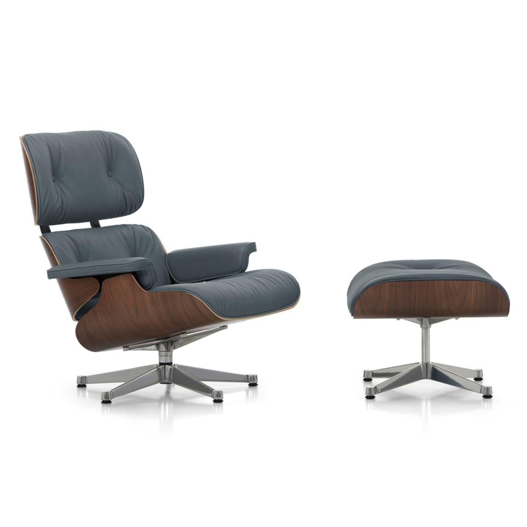 Vitra Eames Contemporary Lounge Chair and Footstool in Dark Walnut