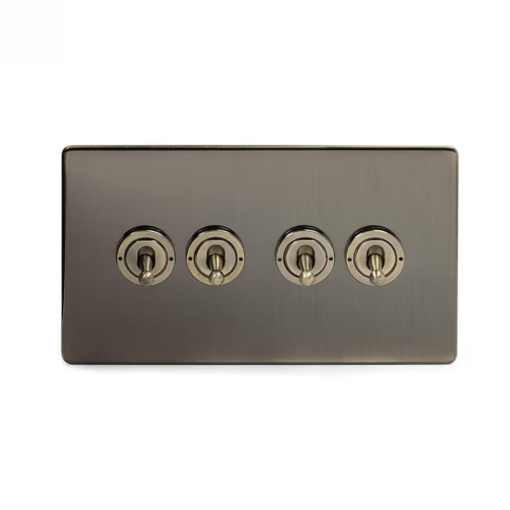 Soho Lighting Charterhouse Collection 4 Gang Intermediate Toggle Switch