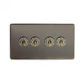 Soho Lighting Charterhouse Collection 4 Gang Intermediate Toggle Switch