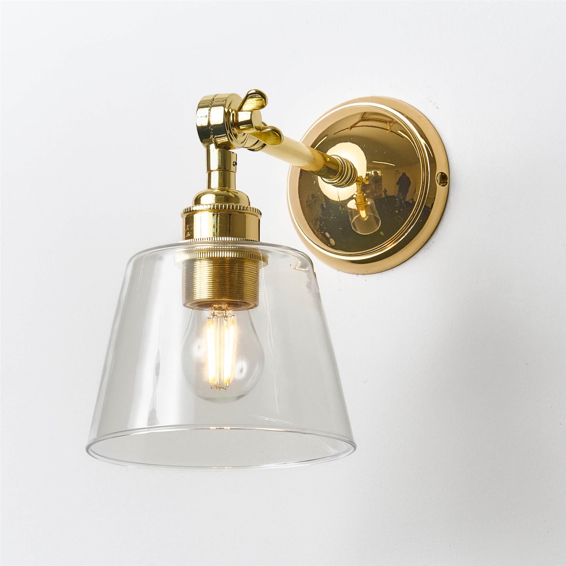 Old School Electric Tapered Blown Wall Light : Adjustable Arm