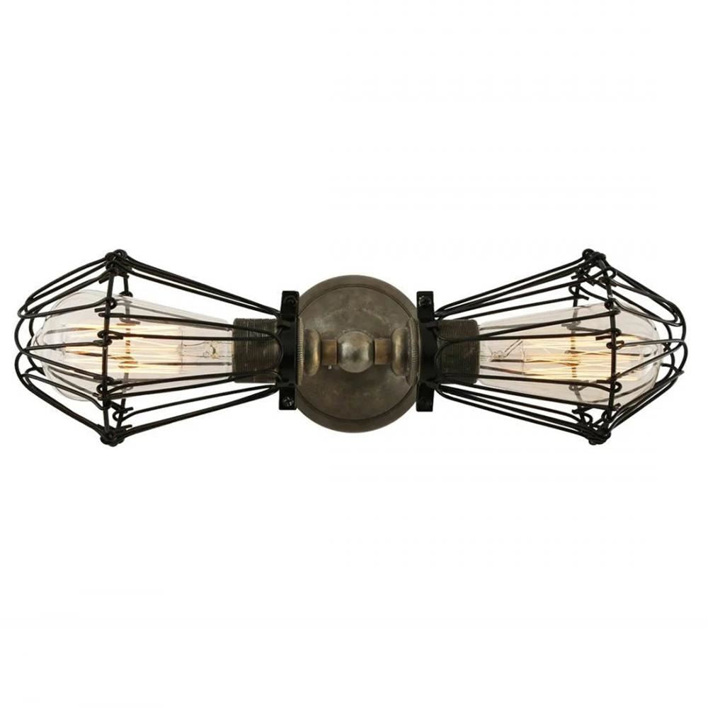 Mullan Lighting Praia Vintage Double Cage Wall Light