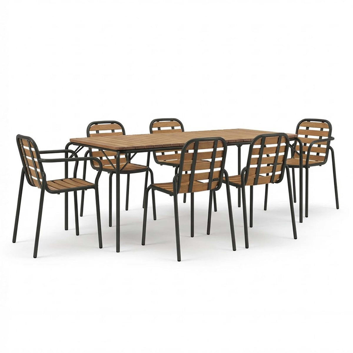 Normann Copenhagen Vig Wood Garden Dining Set - Large - Curated by Holloways of Ludlow