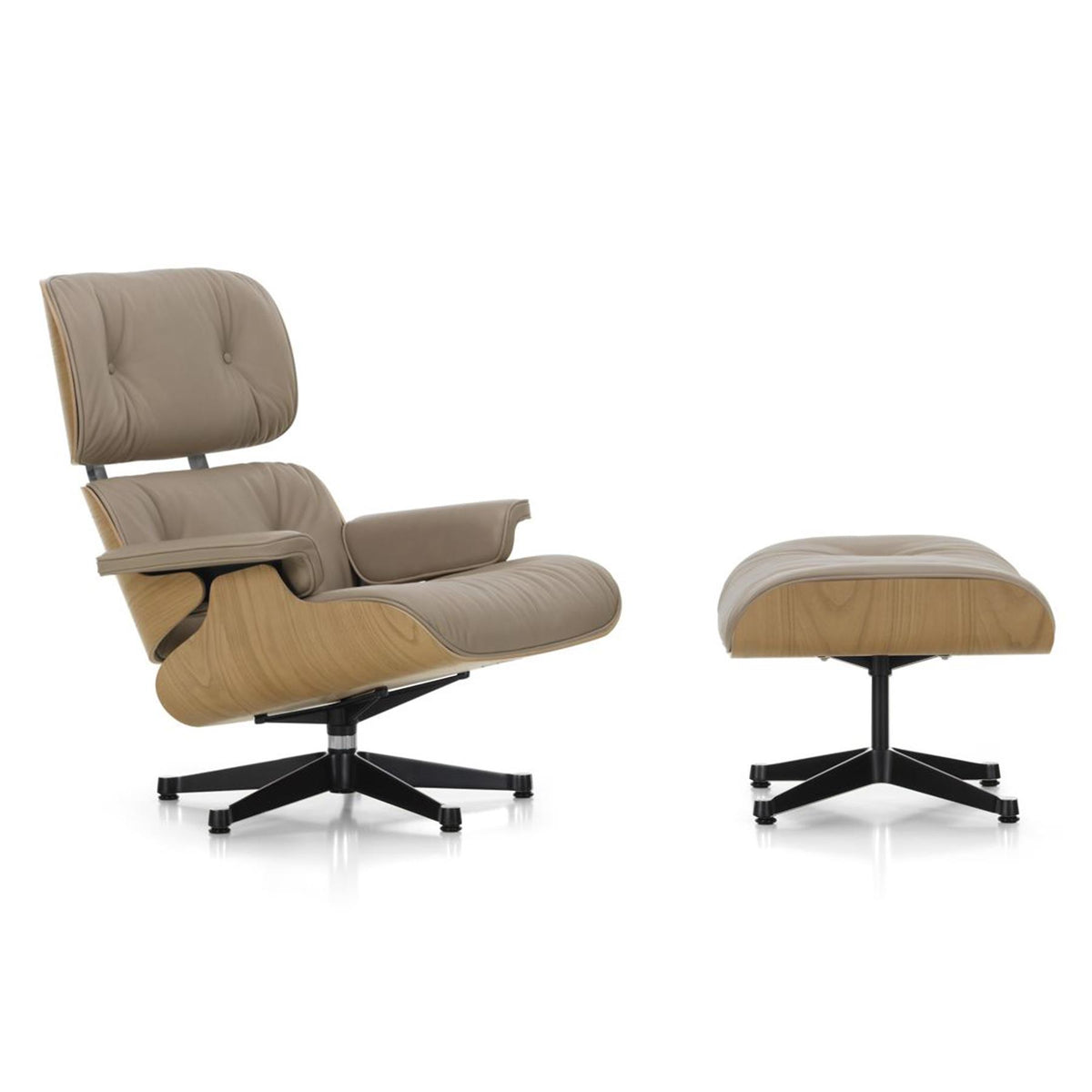 Vitra Eames Contemporary Lounge Chair and Footstool in Chestnut