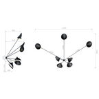 Serge Mouille Applique Araignee 7 Still Arms Wall Lamp
