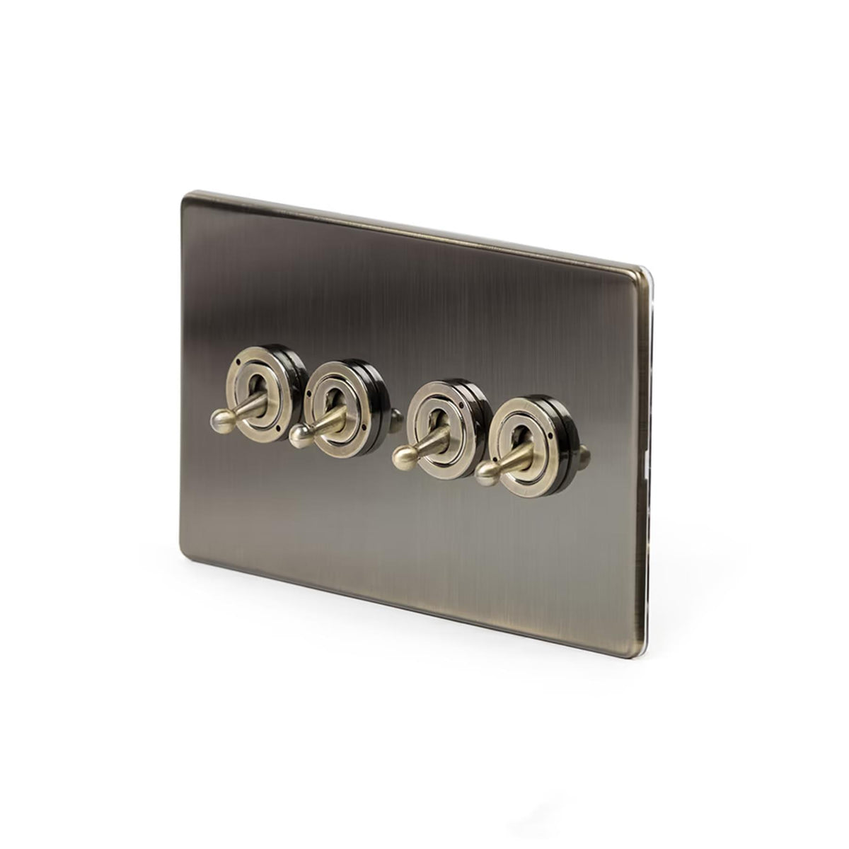 Soho Lighting Charterhouse Collection 4 Gang 2 Way Toggle Switch Antique Brass