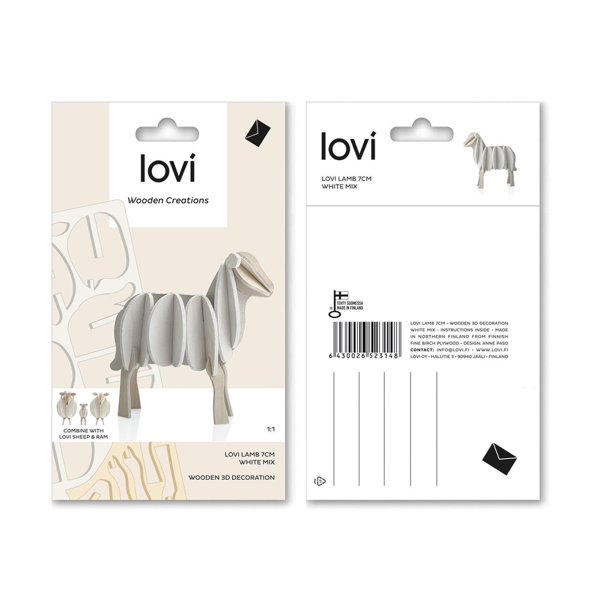 Lovi Wooden Lamb Decoration