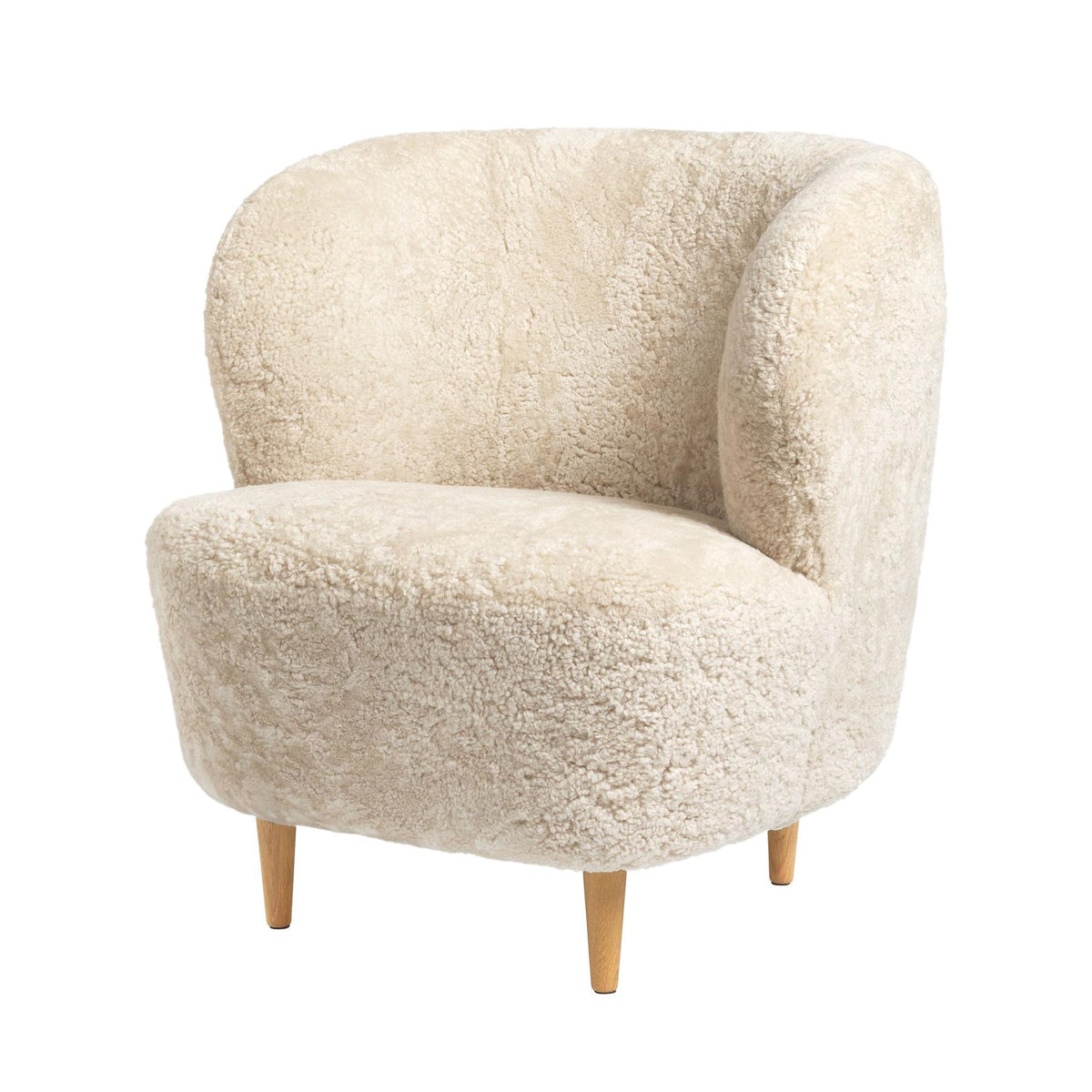 GUBI Stay Lounge Chair, Fully Upholstered in Sheepskin